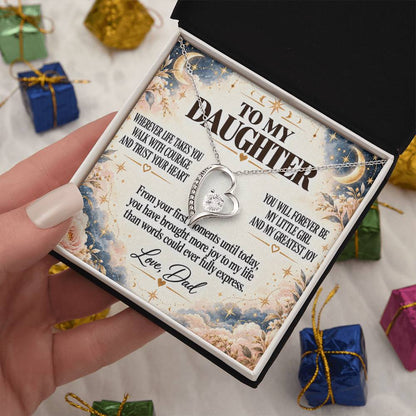 C227 - No Matter How Much You Grow There Will Always Be A Little Girl I Love Beyond Words - Forever Love Necklace