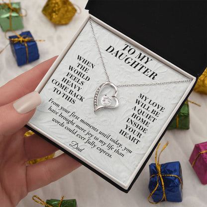 C172 - When The World Feels Heavy Remember You Will Always Have A Place In Dad’s Heart - Forever Love Necklace