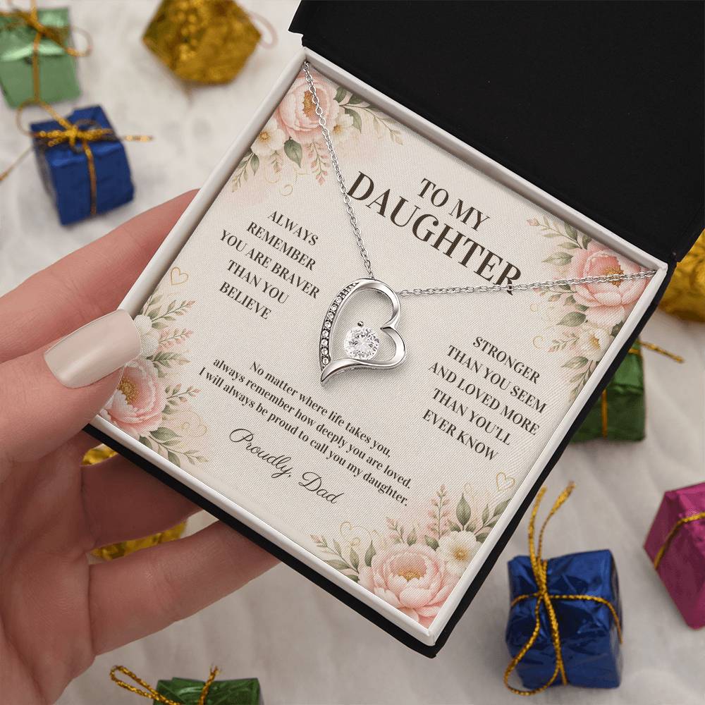 C126 - Grow With Grace Live With Courage And Always Remember Where Your Strength Began - Forever Love Necklace