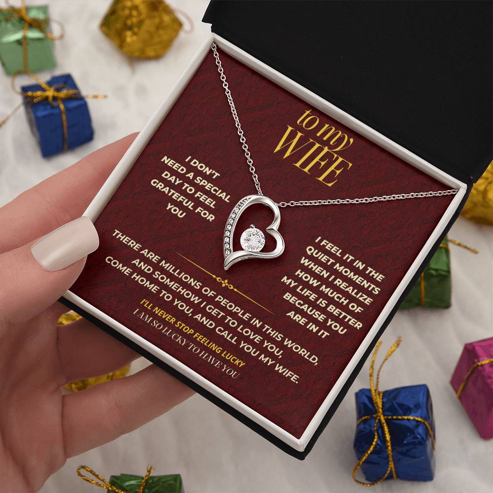 S112 - You Make Me Feel Lucky Every Day – Forever Love Necklace From Husband