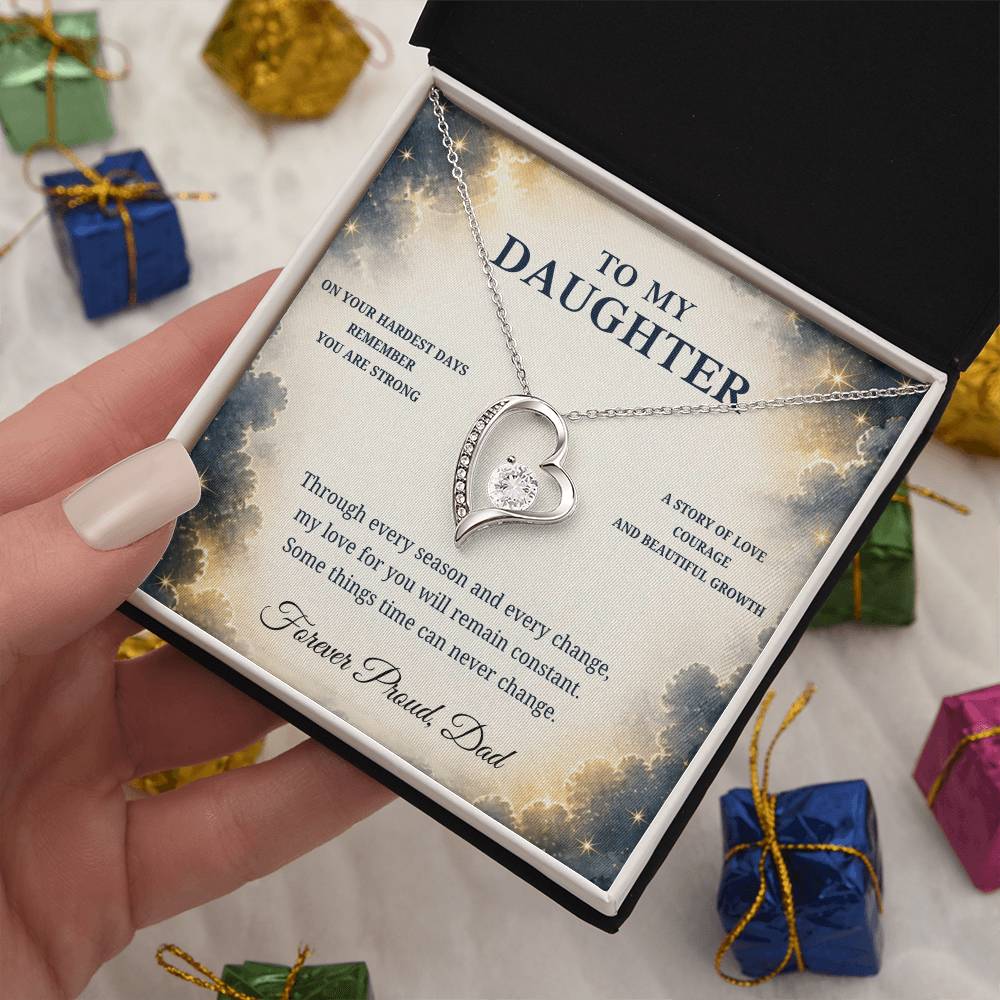 C63 - Even On Your Hardest Days Remember You Are Stronger Than You Think And Never Alone - Forever Love Necklace