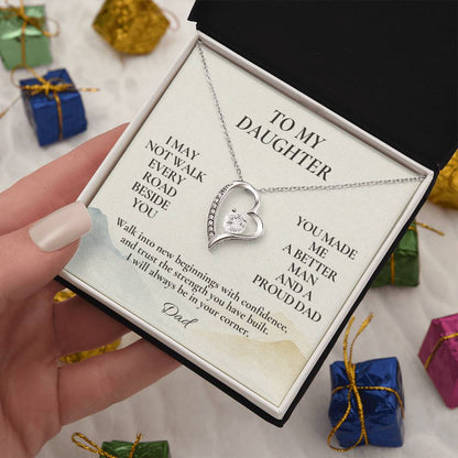 C124 - I May Not Walk Every Road Beside You But My Love Will Travel Every Mile With You - Forever Love Necklace