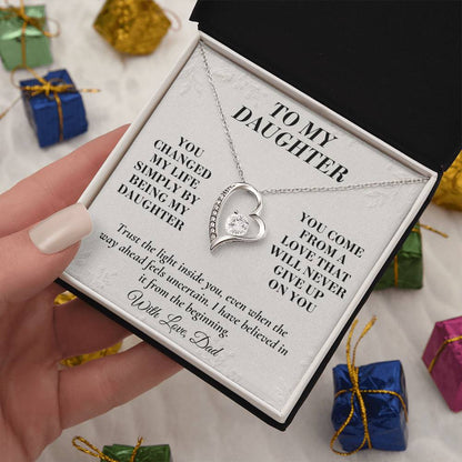 C145 - I Will Always Celebrate The Woman You Become And Treasure The Little Girl You Were - Forever Love Necklace