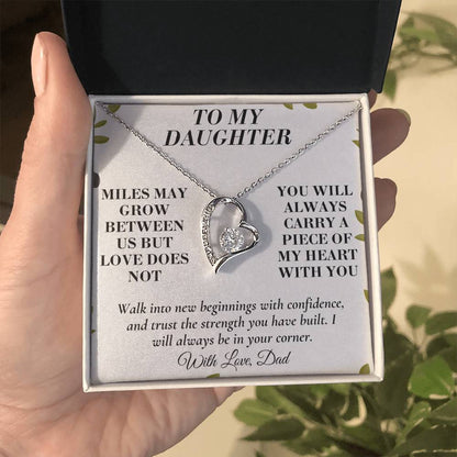 C169 - There Is No Distance Great Enough To Change The Bond Between A Father And Daughter - Forever Love Necklace