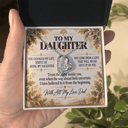 C245 - I Will Always Celebrate The Woman You Become And Treasure The Little Girl You Were - Forever Love Necklace