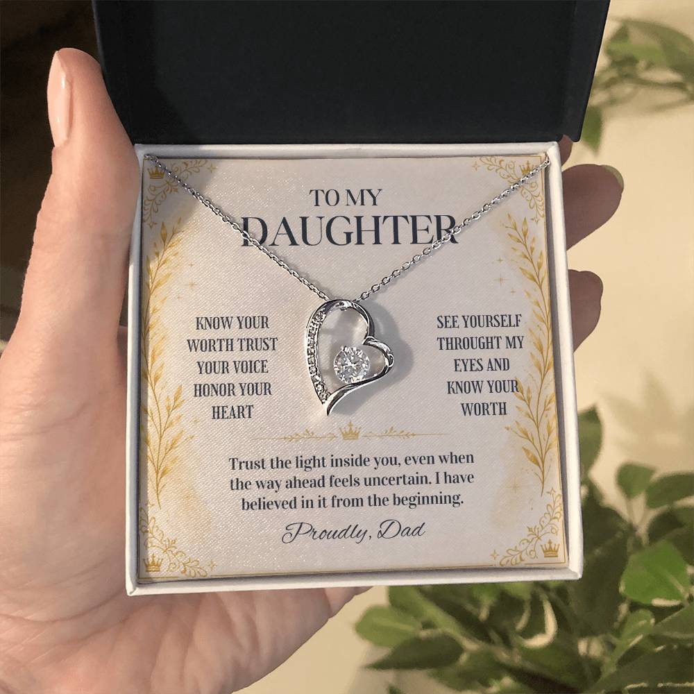 C110 - My Greatest Wish Is That You Always Know Your Worth And Never Settle For Less - Forever Love Necklace