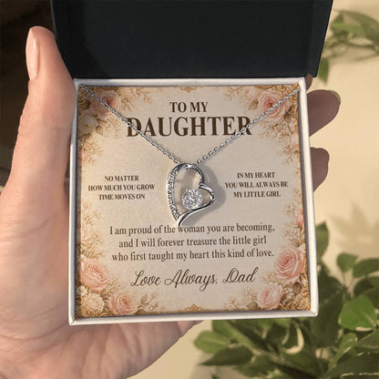C27 - No Matter How Much You Grow There Will Always Be A Little Girl I Love Beyond Words - Forever Love Necklace