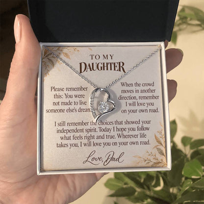C676 - Walk Your Own Path And Quiet Words For Your Hardest Days - Forever Love Necklace