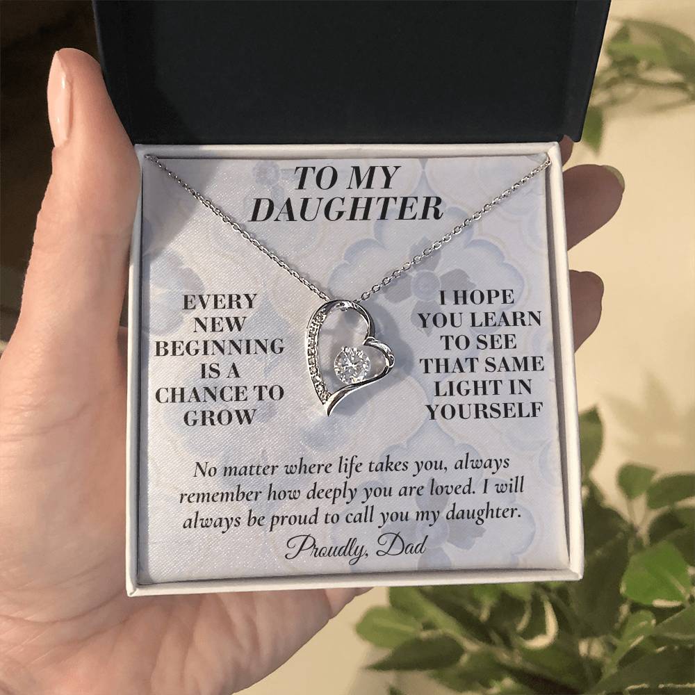 C166 - May Every New Beginning Remind You That Dad Will Always Stand Behind You - Forever Love Necklace