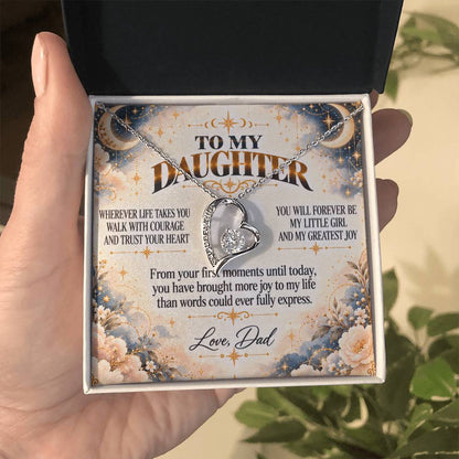 C427 - No Matter How Much You Grow There Will Always Be A Little Girl I Love Beyond Words - Forever Love Necklace