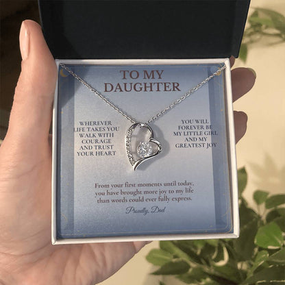 C102 - Wherever Life Takes You May You Always Feel Dad’s Love Guiding Your Heart - Forever Love Necklace