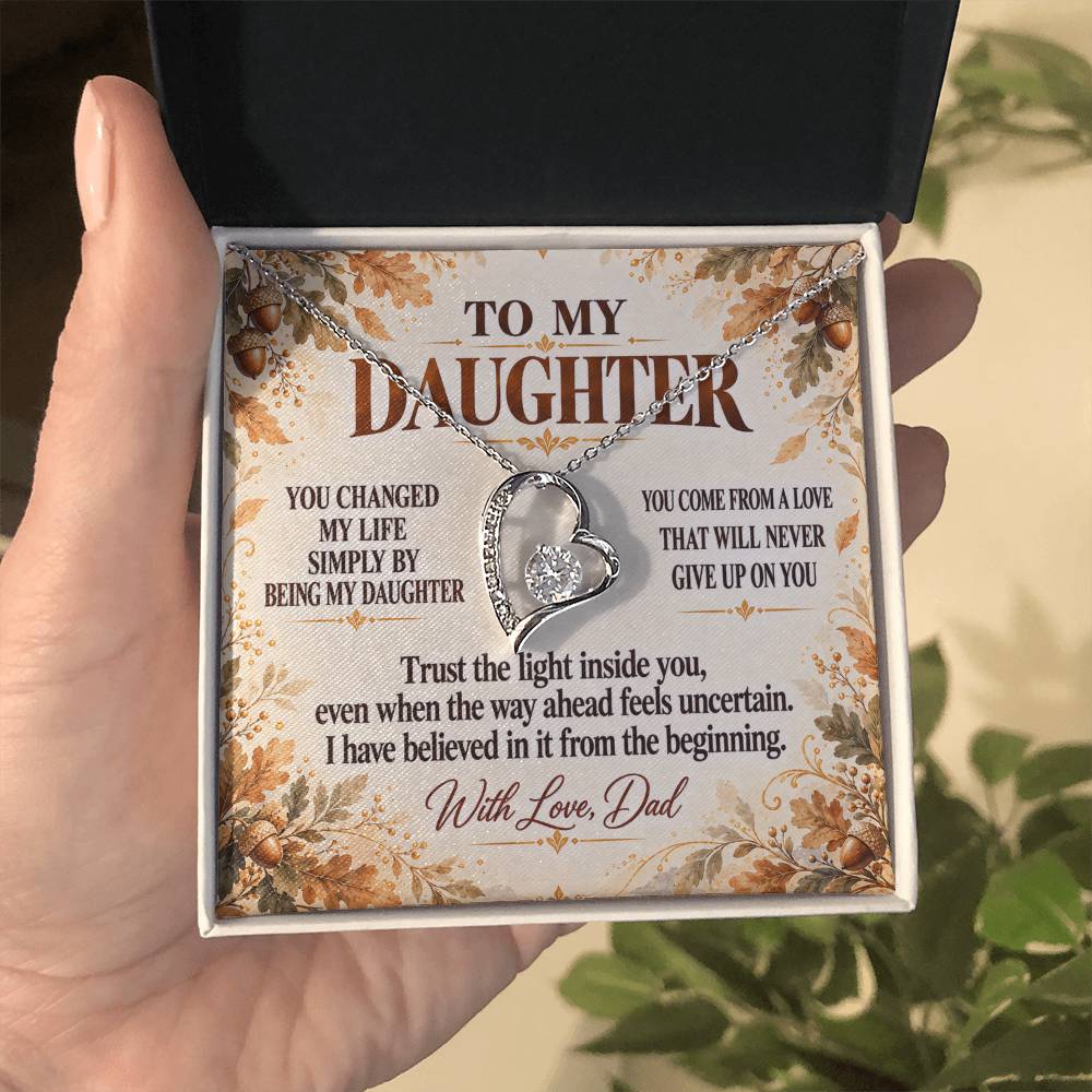 C345 - I Will Always Celebrate The Woman You Become And Treasure The Little Girl You Were - Forever Love Necklace