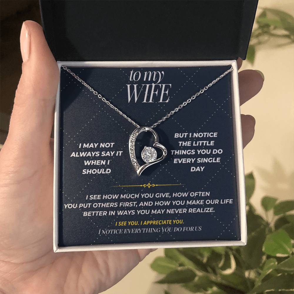 S107 - I Notice More Than I Say – Forever Love Necklace From Husband