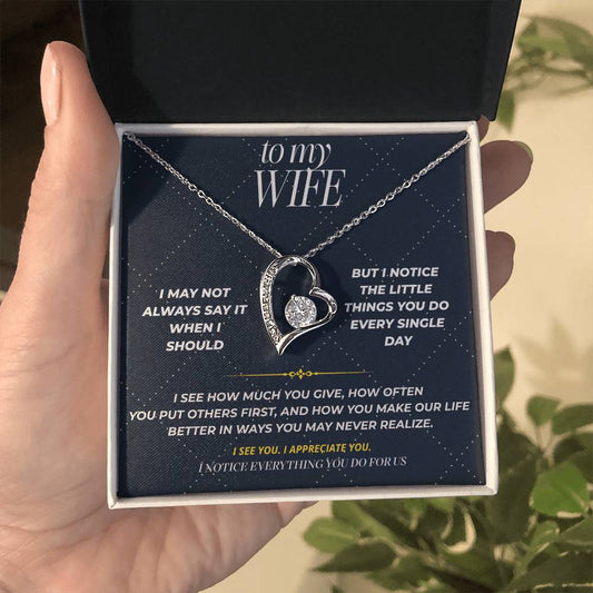 S107 - I Notice More Than I Say – Forever Love Necklace From Husband