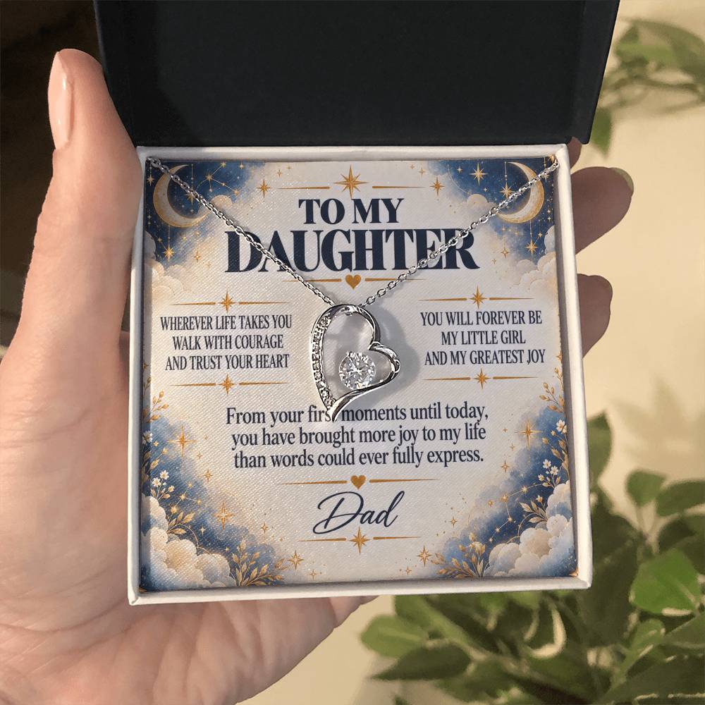 C252 - Wherever Life Takes You May You Always Feel Dad’s Love Guiding Your Heart - Forever Love Necklace