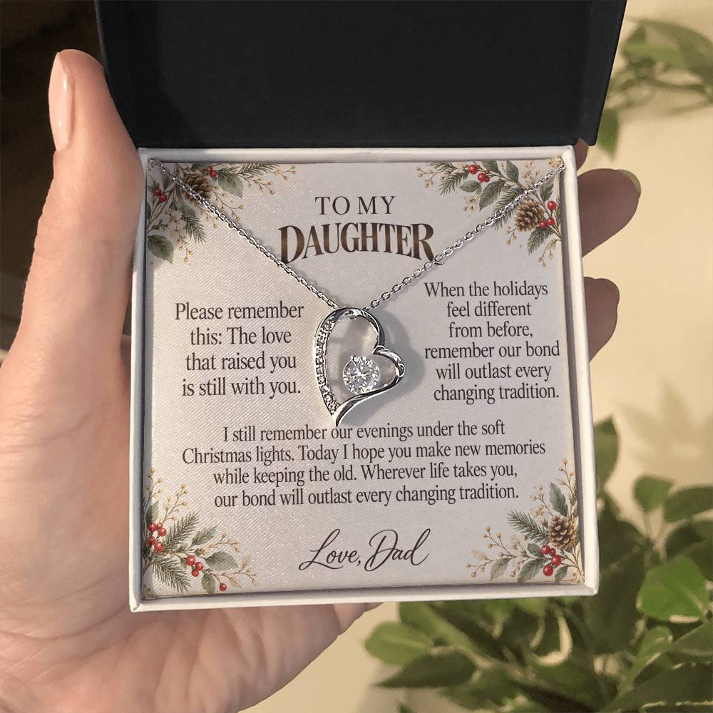 C556 - The Christmas Lights We Shared And Quiet Words For Your Hardest Days - Forever Love Necklace