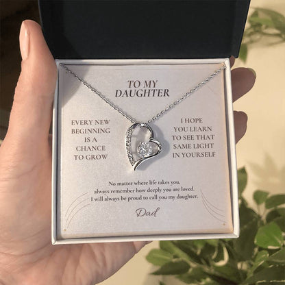 C116 - May Every New Beginning Remind You That Dad Will Always Stand Behind You - Forever Love Necklace