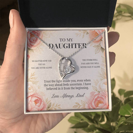 C80 - Whenever You Look Back Know There Has Always Been A Dad Proudly Standing Behind You - Forever Love Necklace
