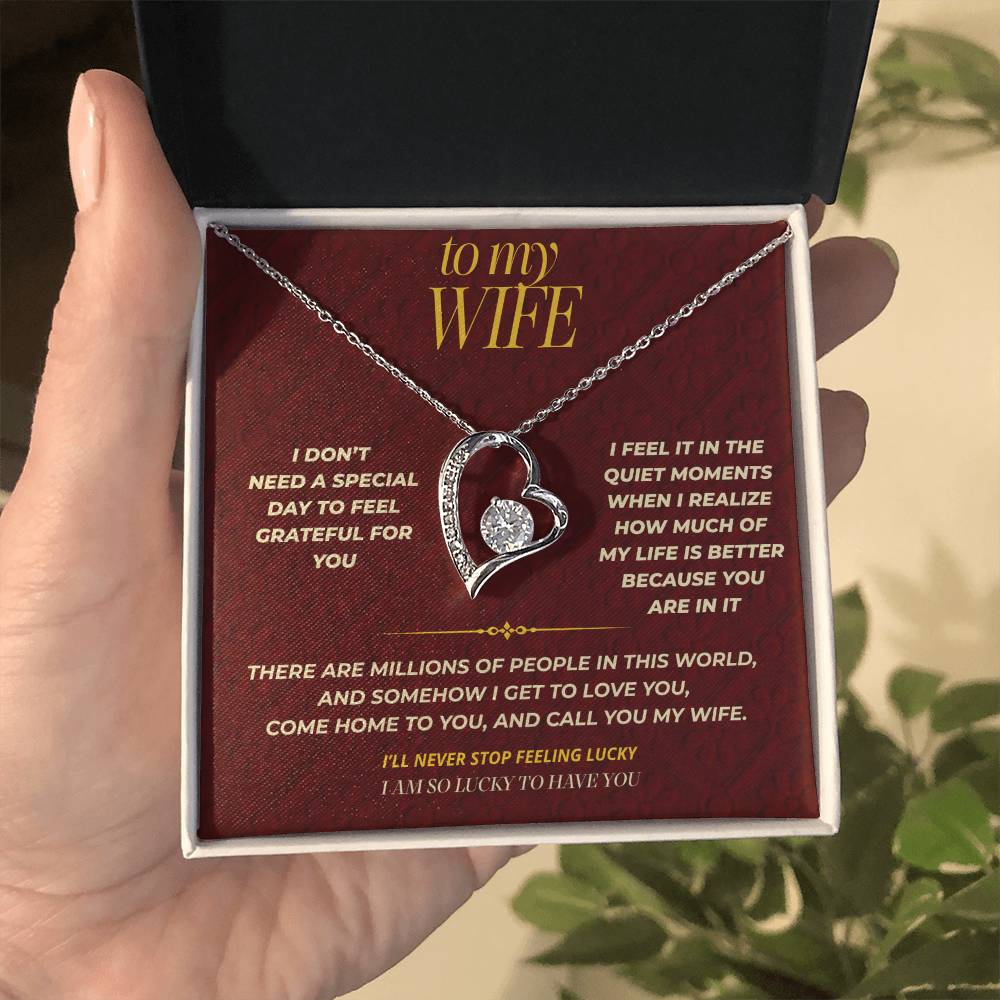 S112 - You Make Me Feel Lucky Every Day – Forever Love Necklace From Husband