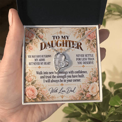 C330 - Whenever You Look Back Know There Has Always Been A Dad Proudly Standing Behind You - Forever Love Necklace