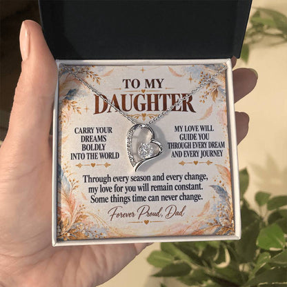C343 - Wherever Tomorrow Leads You Remember You Have Already Made Your Dad Incredibly Proud - Forever Love Necklace