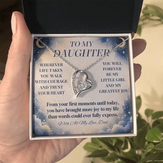 C277 - No Matter How Much You Grow There Will Always Be A Little Girl I Love Beyond Words - Forever Love Necklace