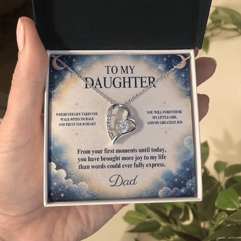 C52 - Wherever Life Takes You May You Always Feel Dad’s Love Guiding Your Heart - Forever Love Necklace