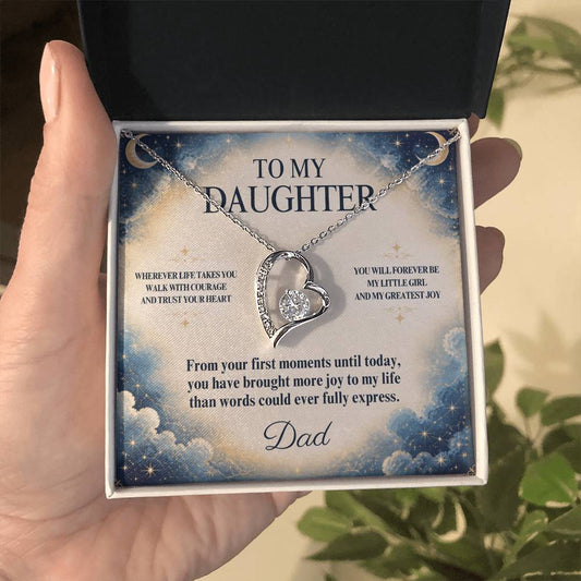 C52 - Wherever Life Takes You May You Always Feel Dad’s Love Guiding Your Heart - Forever Love Necklace