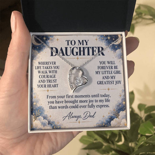 C202 - Wherever Life Takes You May You Always Feel Dad’s Love Guiding Your Heart - Forever Love Necklace