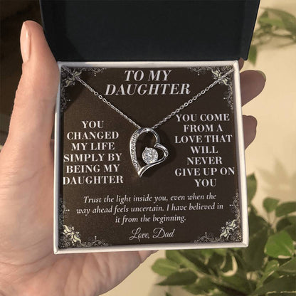 C195 - I Will Always Celebrate The Woman You Become And Treasure The Little Girl You Were - Forever Love Necklace