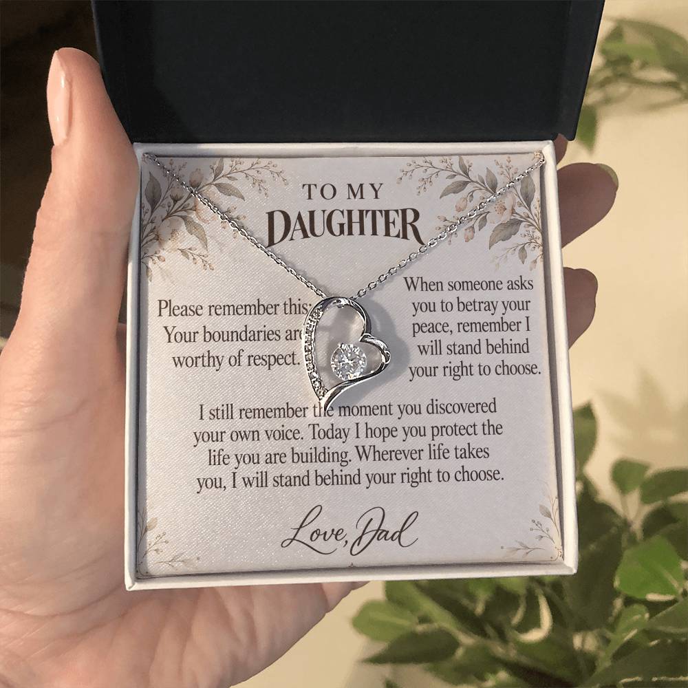C661 - Permission To Say No And Quiet Words For Your Hardest Days - Forever Love Necklace