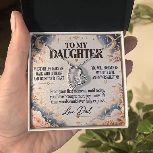 C227 - No Matter How Much You Grow There Will Always Be A Little Girl I Love Beyond Words - Forever Love Necklace