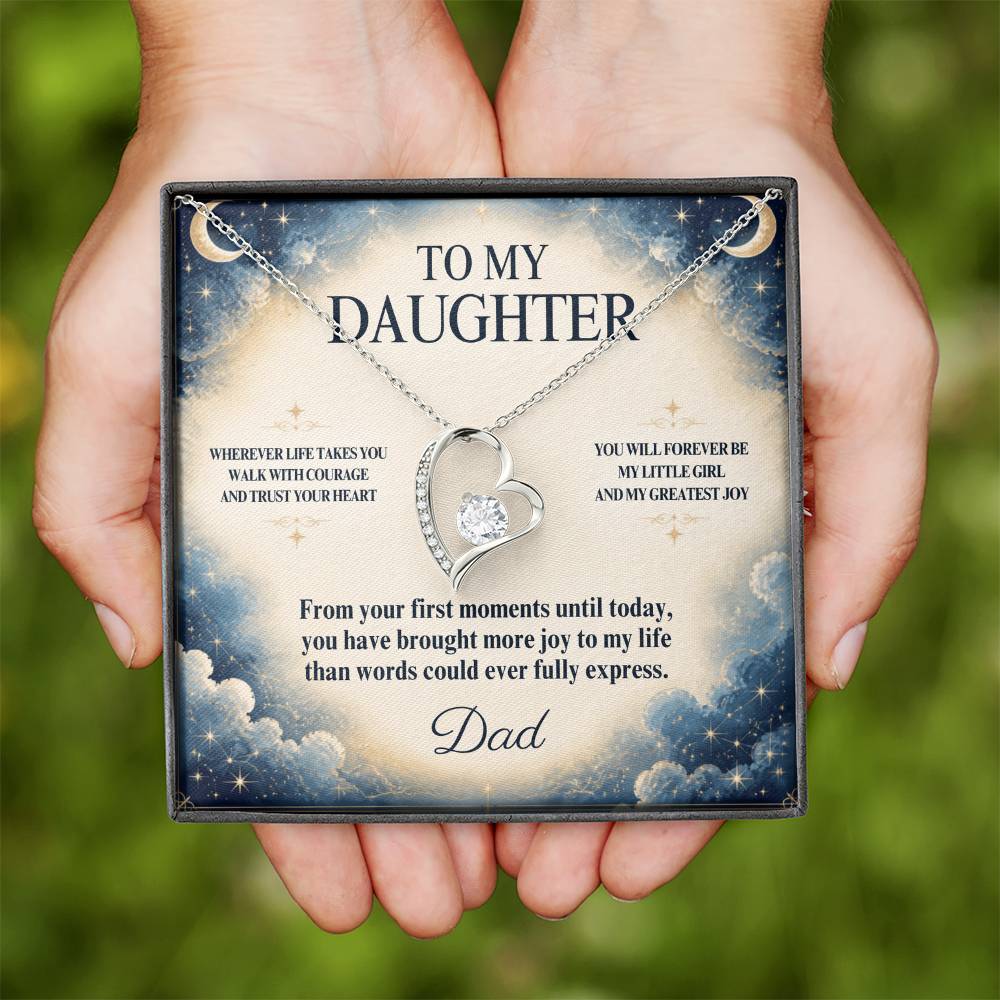 C52 - Wherever Life Takes You May You Always Feel Dad’s Love Guiding Your Heart - Forever Love Necklace