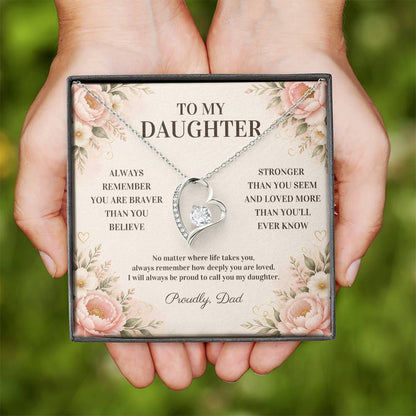 C126 - Grow With Grace Live With Courage And Always Remember Where Your Strength Began - Forever Love Necklace
