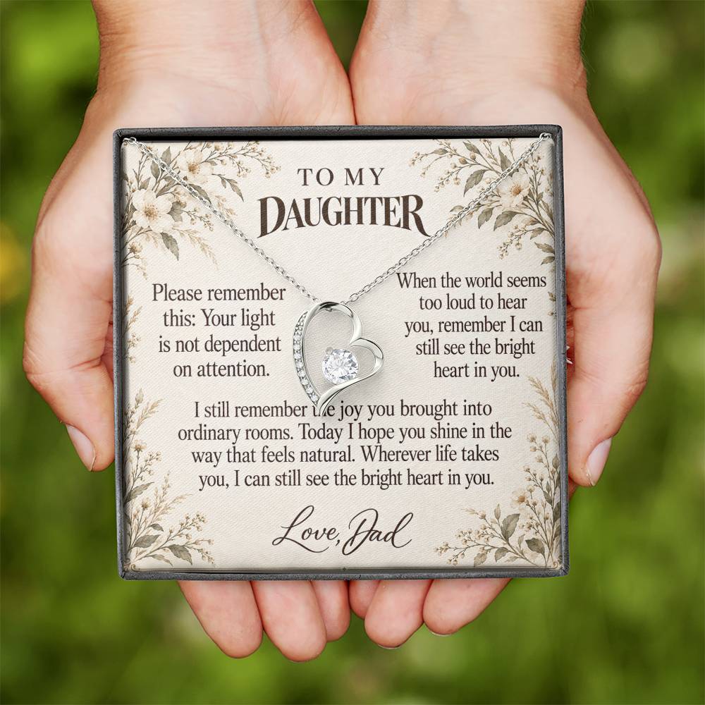 C666 - The Light Inside You And Quiet Words For Your Hardest Days - Forever Love Necklace