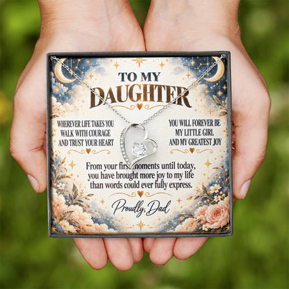C302 - Wherever Life Takes You May You Always Feel Dad’s Love Guiding Your Heart - Forever Love Necklace