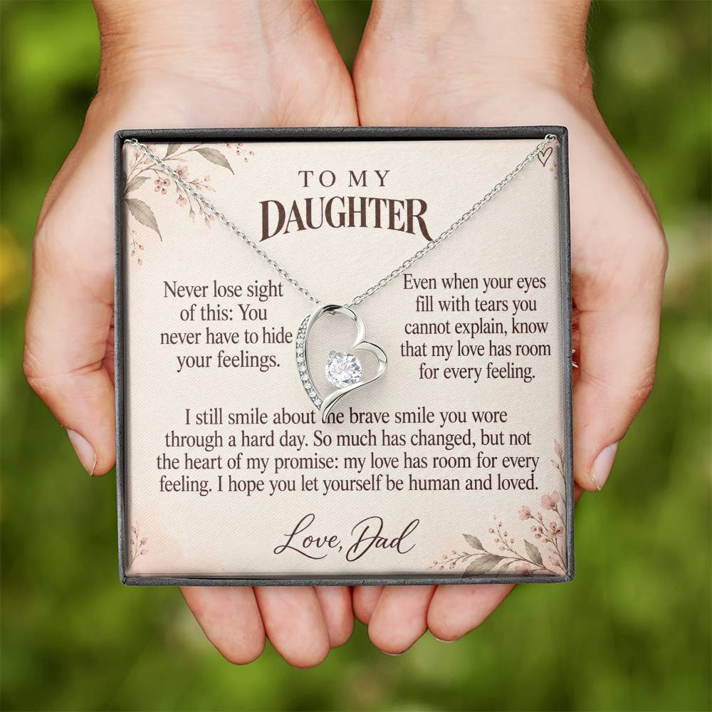 C629 - For The Tears You Hide And A Memory That Time Cannot Take Away - Forever Love Necklace