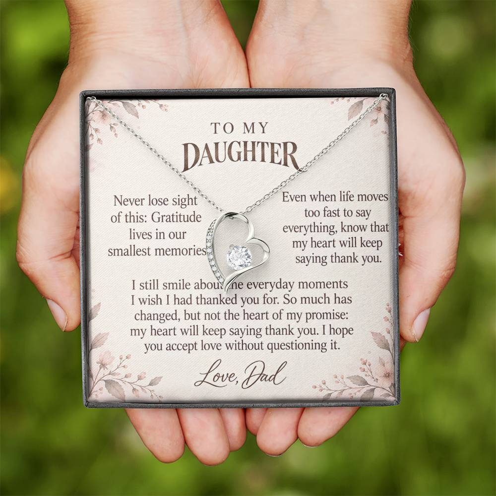 C584 - Across The Miles And A Memory That Time Cannot Take Away - Forever Love Necklace