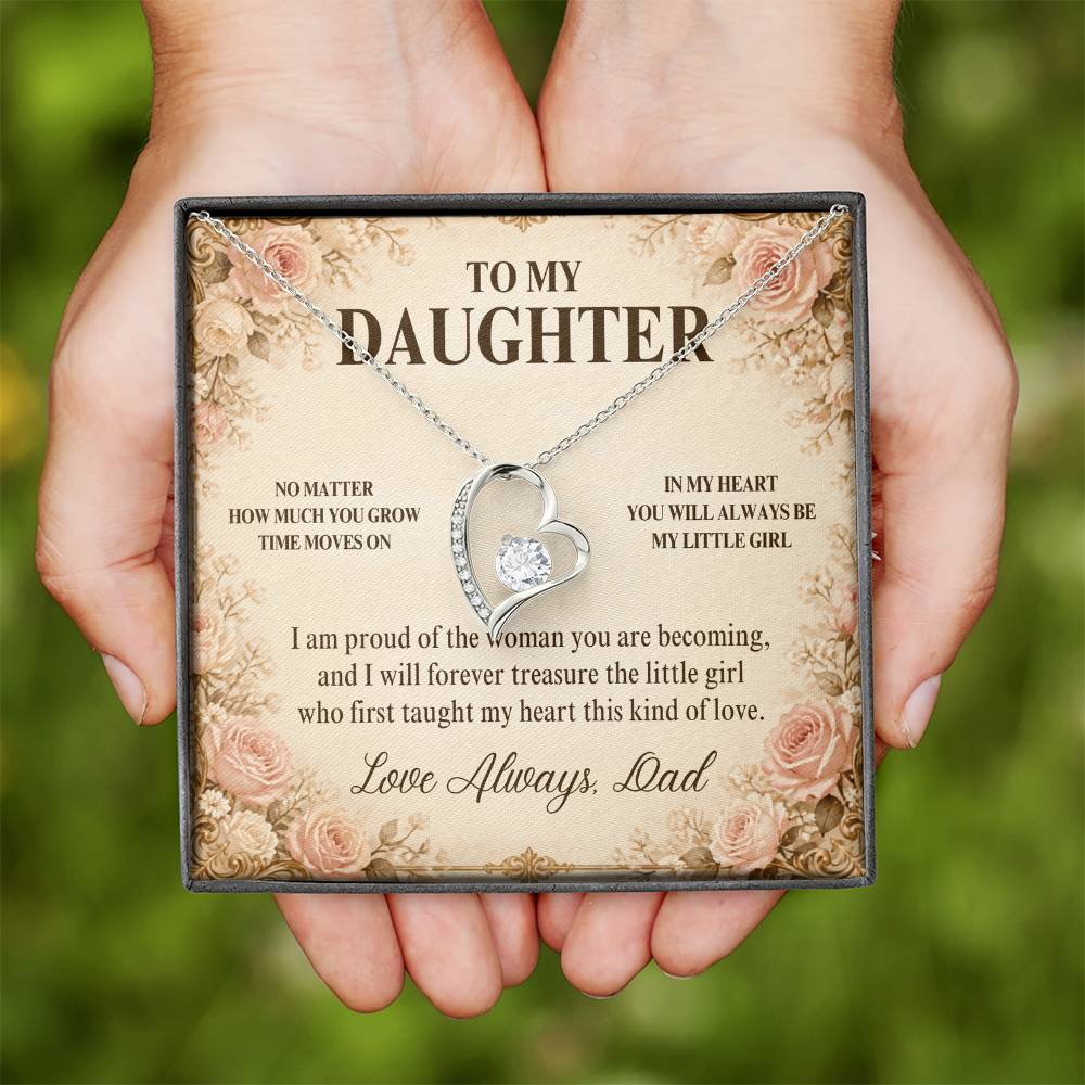 C27 - No Matter How Much You Grow There Will Always Be A Little Girl I Love Beyond Words - Forever Love Necklace