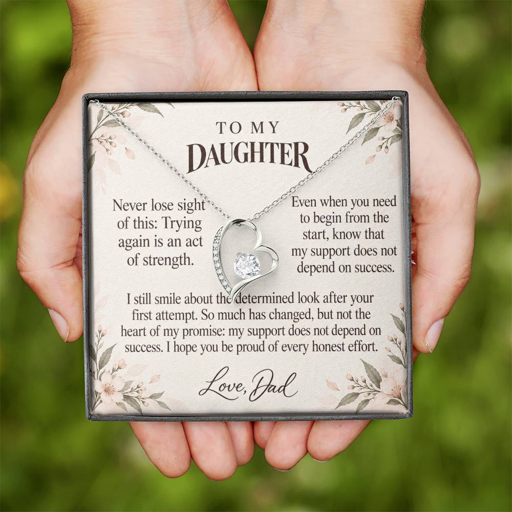 C644 - The Courage To Try Again And A Memory That Time Cannot Take Away - Forever Love Necklace