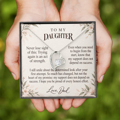 C644 - The Courage To Try Again And A Memory That Time Cannot Take Away - Forever Love Necklace