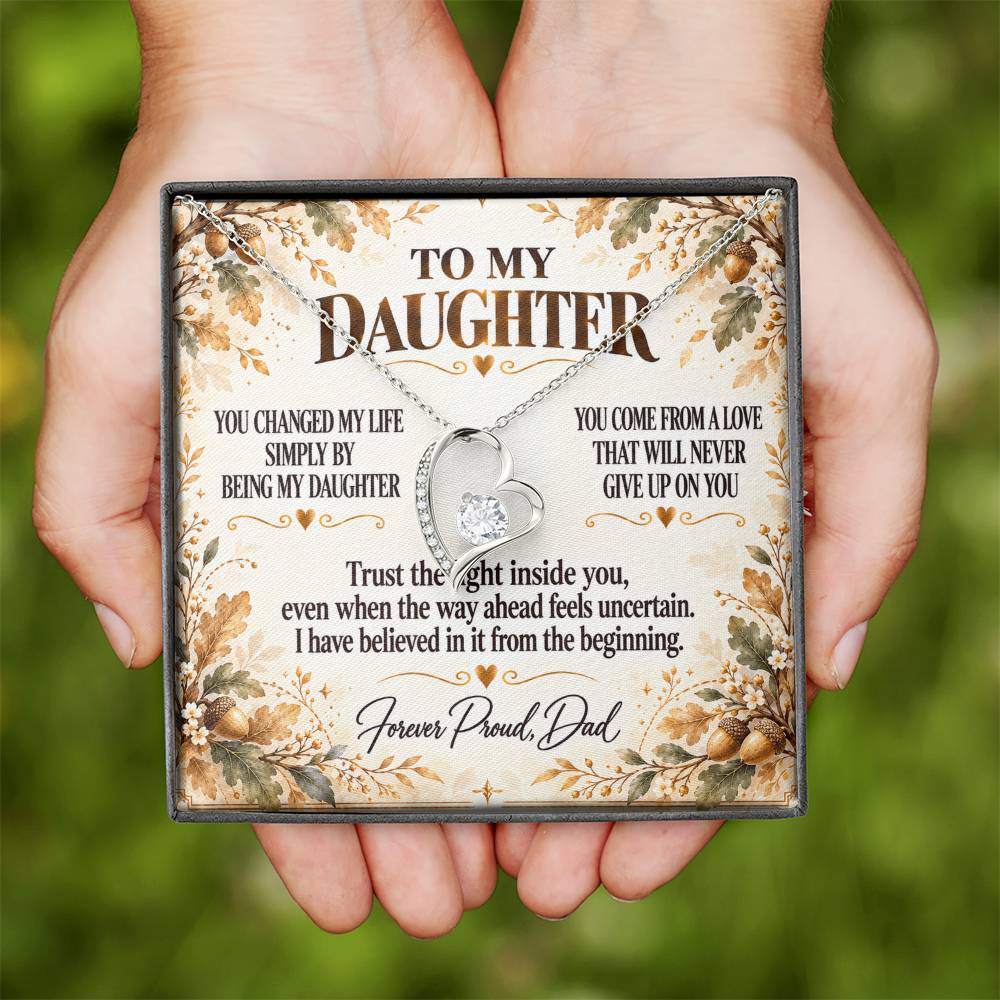 C295 - I Will Always Celebrate The Woman You Become And Treasure The Little Girl You Were - Forever Love Necklace