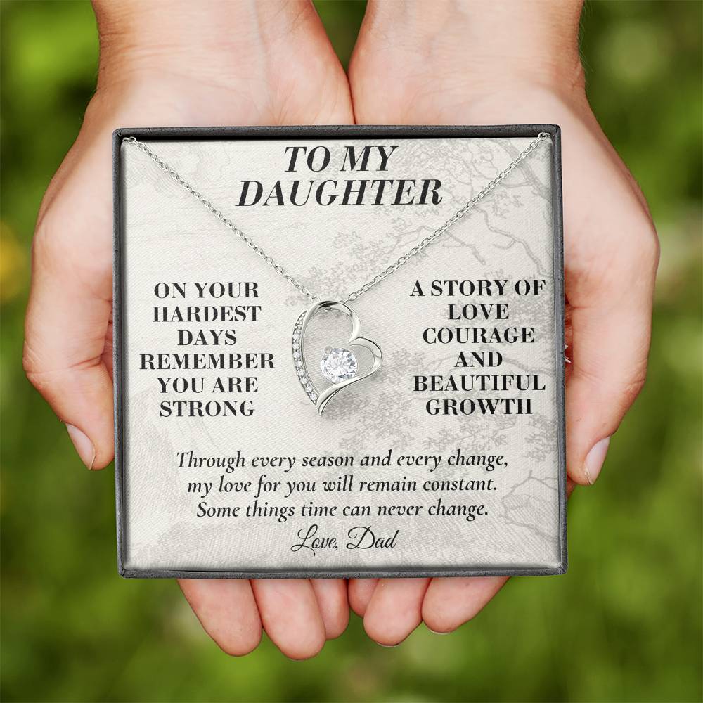 C163 - Even On Your Hardest Days Remember You Are Stronger Than You Think And Never Alone - Forever Love Necklace