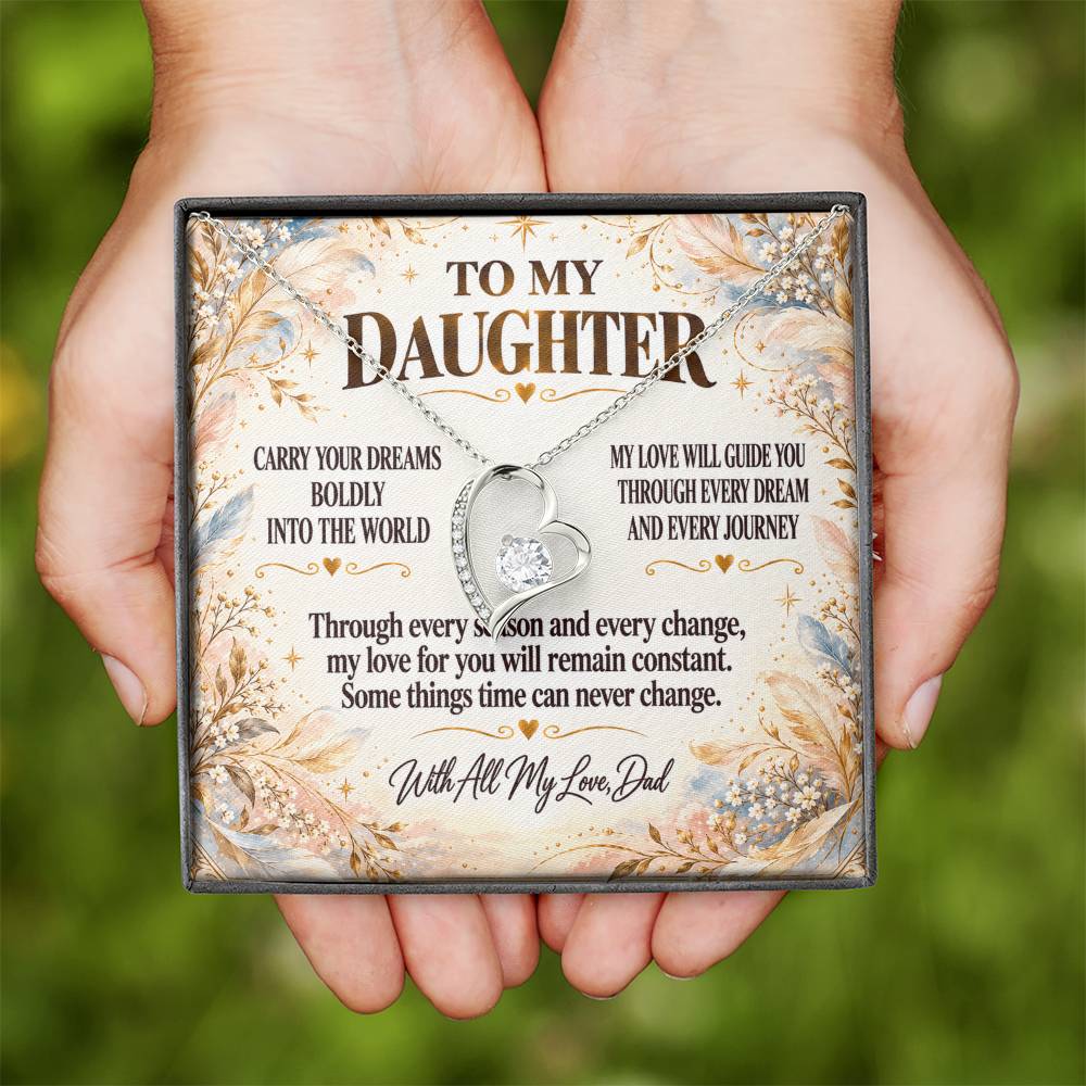 C293 - Wherever Tomorrow Leads You Remember You Have Already Made Your Dad Incredibly Proud - Forever Love Necklace