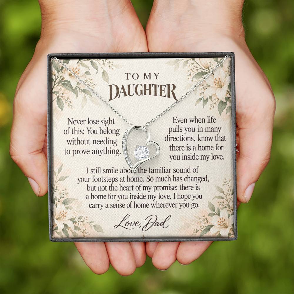 C599 - Home Is In My Heart And A Memory That Time Cannot Take Away - Forever Love Necklace