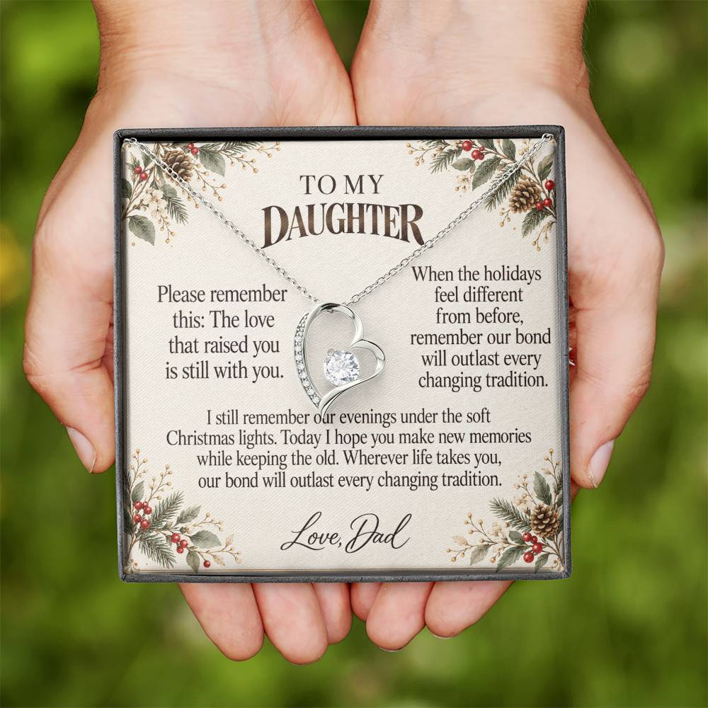 C556 - The Christmas Lights We Shared And Quiet Words For Your Hardest Days - Forever Love Necklace
