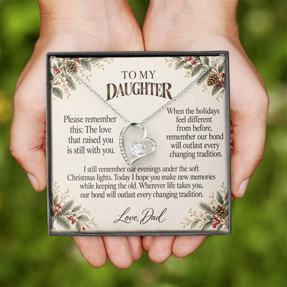 C556 - The Christmas Lights We Shared And Quiet Words For Your Hardest Days - Forever Love Necklace