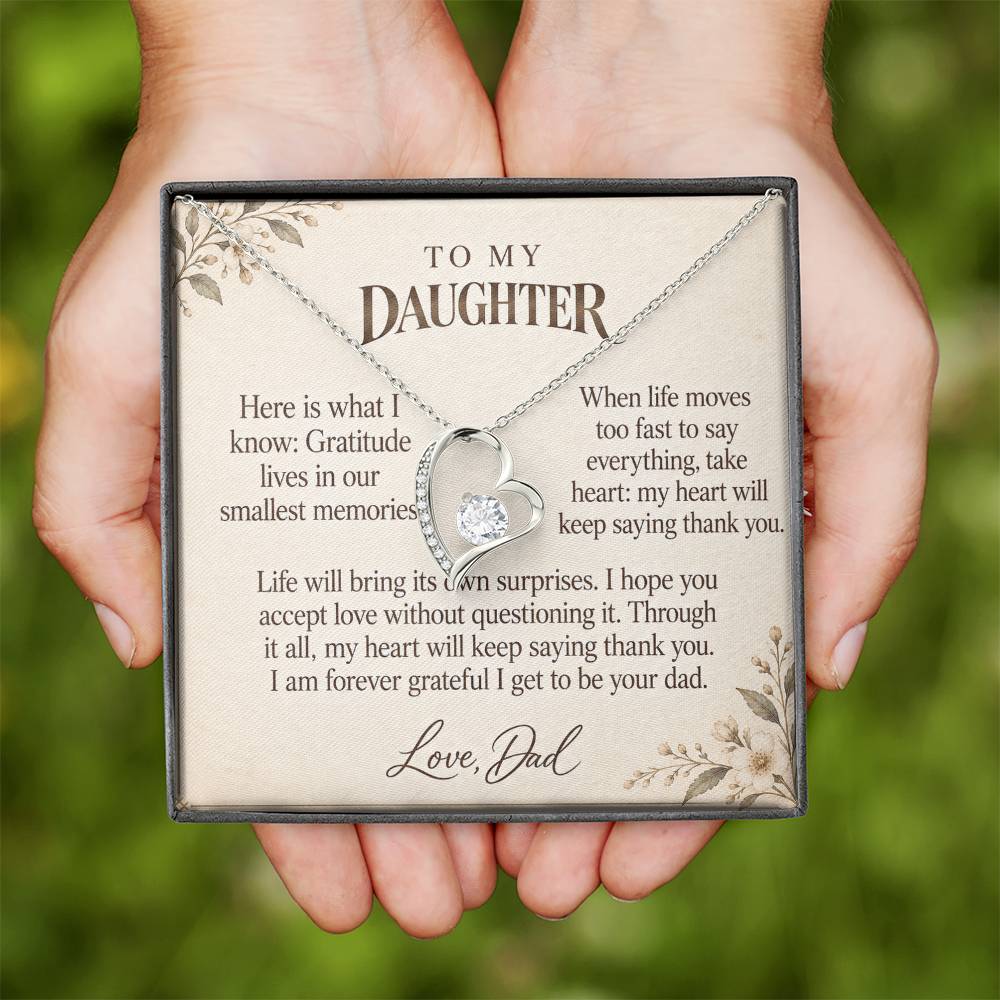 C585 - Across The Miles And The Words I Hope You Always Remember - Forever Love Necklace