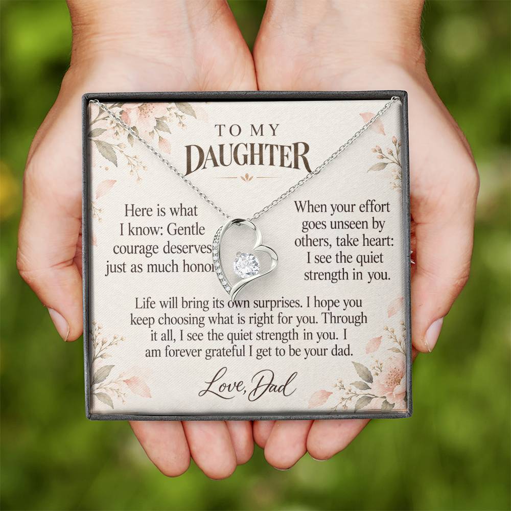 C610 - Quiet Courage Is Still Courage And The Words I Hope You Always Remember - Forever Love Necklace