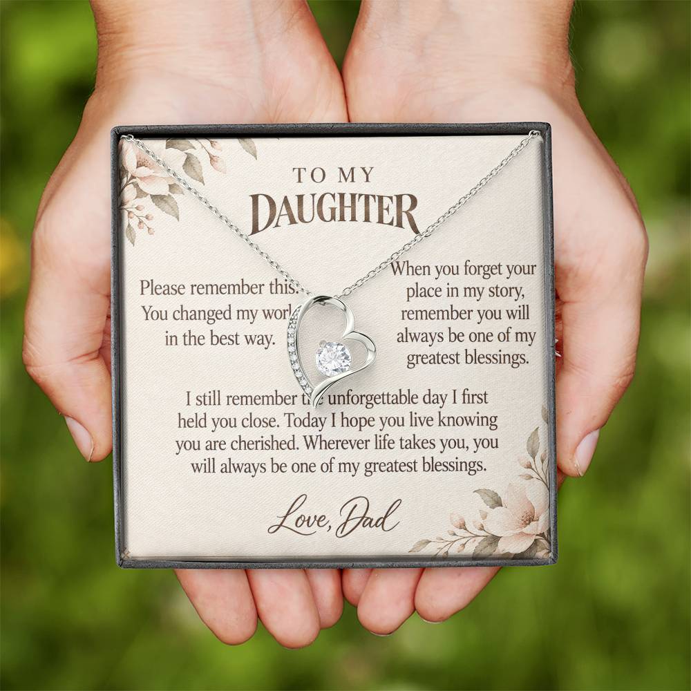 C586 - An Ocean Cannot Separate Us And Quiet Words For Your Hardest Days - Forever Love Necklace
